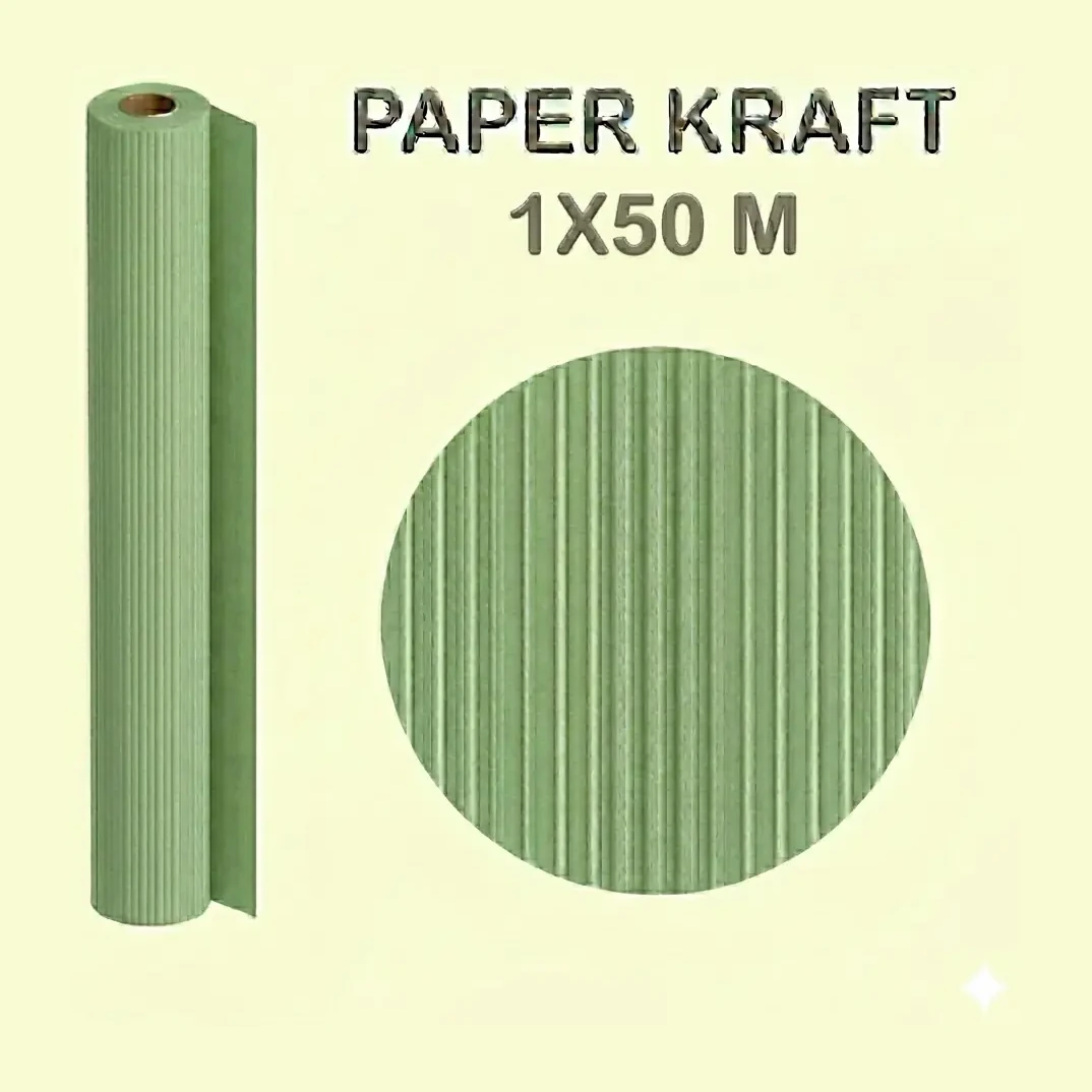 PAPEL KRAFT VERDE ROLLO 1x50M 65G