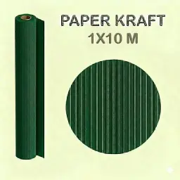 PAPEL KRAFT VERDE OSCURO ROLLO 1x10M 65G