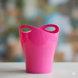 Papelera Makro Plastico Oval Rosa