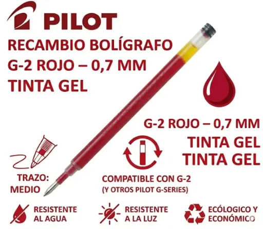 [119226] RECAMBIO BOLÍGRAFO G-2 ROJO