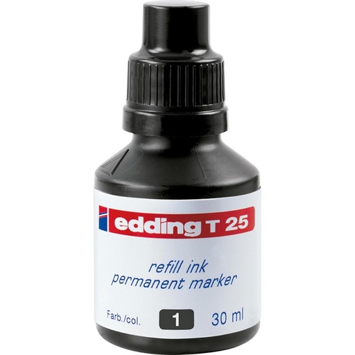 [080303] TINTA EDDING NEGRA T-25 PARA ROTULADOR EDDING 25 ML