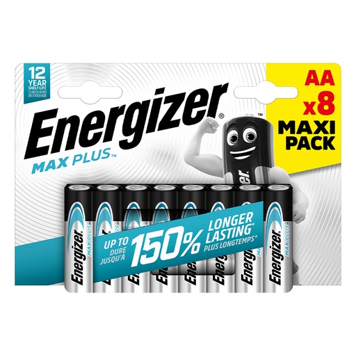 [221451] PILAS ENERGIZER ALCALINAS MAX PLUS AA 8 UNIDADES