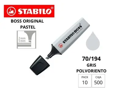 [081495] MARCADOR FLUORESCENTE STABILO BOSS 70–GRIS POLVORIENTO