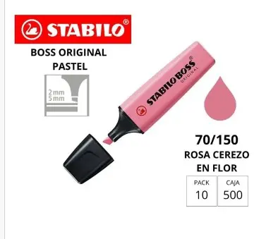[081497] MARCADOR FLUORESCENTE STABILO BOSS 70–ROSA CEREZO EN FLOR