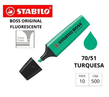 [119744] MARCADOR FLUORESCENTE STABILO BOSS 70–TURQUESA