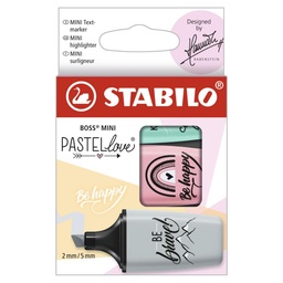 Rotulador Stabilo Boss Mini Pastel Love Estuche 3 Unidades
