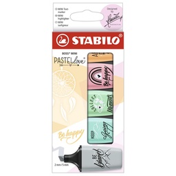 Rotulador Stabilo Boss Mini Pastel Love Estuche 5 Unidades