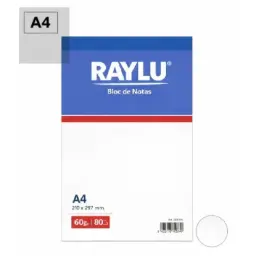 Bloc Notas Microperforado Raylu A4 60 Gramos 80 Hojas Liso