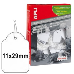 Apli Etiquetas Colgantes Blancas Con Hilo 11x29mm