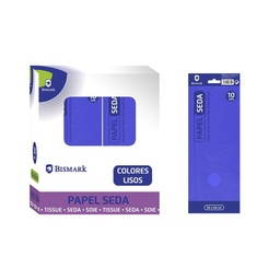 Papel De Seda Liso Azul Oscuro Bolsa 10 Hojas