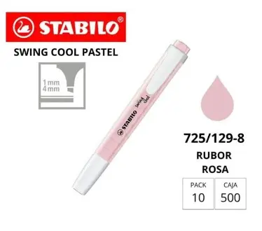 [081507] MARCADOR FLUORESCENTE STABILO FINO SWING COOL PASTEL ROSA