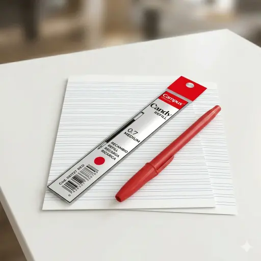 [081727] RECAMBIO BOLIGRAFO CAMPUS CANDY ROJO
