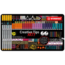Rotulador Stabilo Creative Tips Estuche Metálico 50 Rotuladores Multicolor