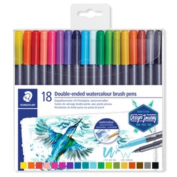 Rotulador Staedtler Estuche 18  Doble Punta Acuarelable