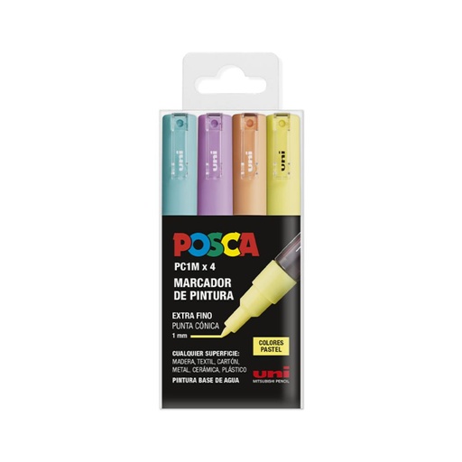 [119751] ROTULADOR POSCA PC-1M/4C ESTUCHE PASTEL 