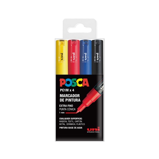 [119749] ROTULADOR POSCA PC-1M/4C ESTUCHE 4 COLORES BÁSICOS