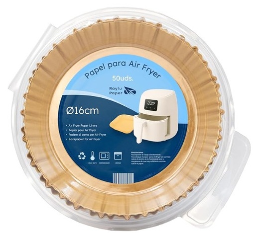 [825215] PAPEL FREIDORA DE AIRE RAYLU PAPER REDONDO 16CM 50 UDS