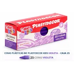 Ceras Plásticas Bic Plastidecor Kids Violeta Caja 25
