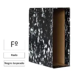 Caja Archivador Folio Negro Jaspeado Tipo Rado Raylu