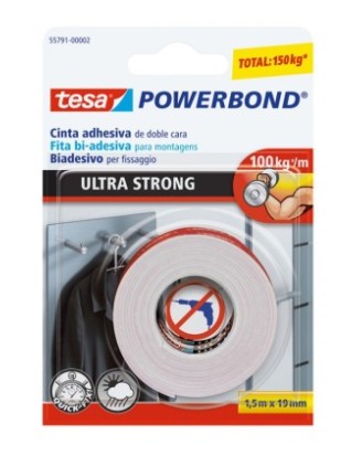 [825806] CINTA ADHESIVA TESA DOBLE CARA POWERBOND 1,5 M X 19 MM