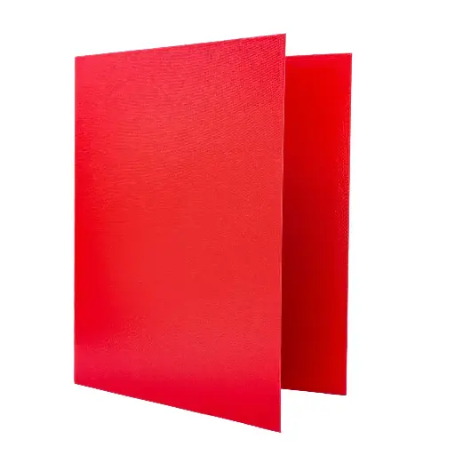 [180789] CARPETA RAYLU PAPER FOLIO 4 ANILLAS 40MM ROJO CARTÓN FORRADO PP 