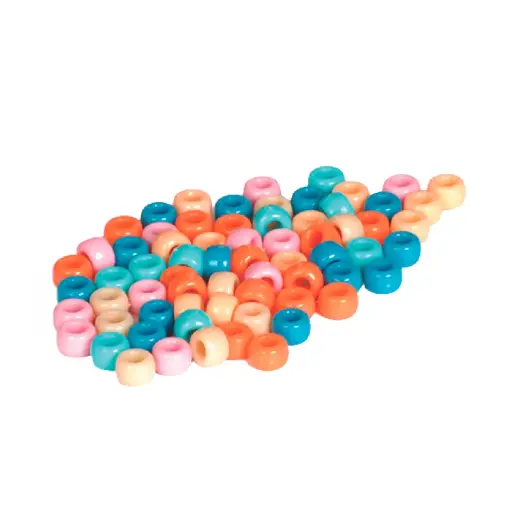 [649315] ABALORIOS DE PLÁSTICO 5 COLORES PASTEL NIEFENVER BOTE 300 UNIDADES