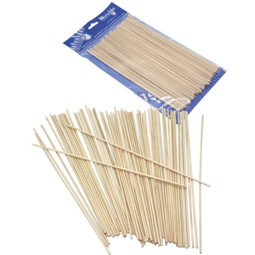 [649324] PALILLOS REDONDOS DE MADERA 20CM 100 UDS