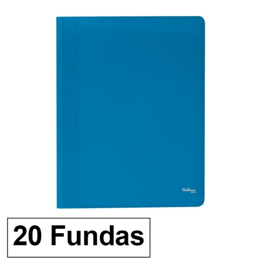 [180652] CARPETA POLIPLAS CON FUNDAS DIN A4 20 FUNDAS PP SOLDADAS AL LOMO AZUL