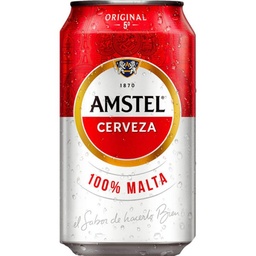 Cerveza Amstel 100% Malta Lata 33 Cl