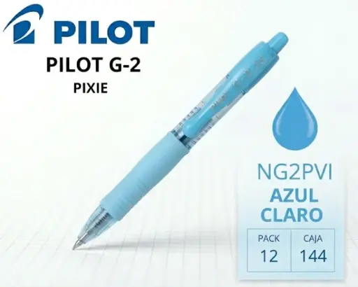 [118868] BOLÍGRAFO PILOT G-2 PIXIE AZUL CLARO