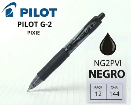 [119367] BOLÍGRAFO PILOT G-2 PIXIE NEGRO
