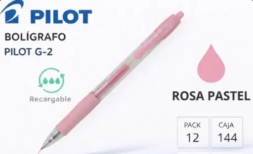 [081327] BOLÍGRAFO PILOT G-2 ROSA PASTEL