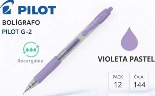 [081328] BOLÍGRAFO PILOT G-2 VIOLETA PASTEL