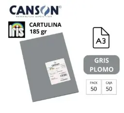 Cartulina Canson Iris A3 Gris Plomo