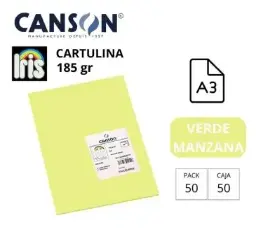 Cartulina Canson Iris A3 Verde Manzana