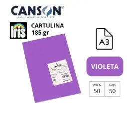 Cartulina Canson Iris A3 180 Gramos Violeta 50 Hojas