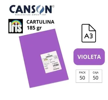 [700055] CARTULINA CANSON IRIS A3 VIOLETA 180G 