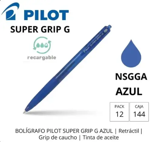 [120109] BOLÍGRAFO PILOT SUPER GRIP G AZUL
