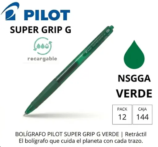 [120133] BOLÍGRAFO PILOT SUPER GRIP G VERDE 