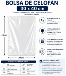 Bolsa De Celofán 30×40cm