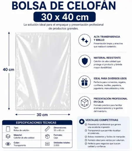 [825858] BOLSA DE CELOFÁN 30 × 40 CM 
