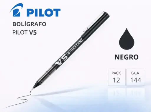 [080181] BOLÍGRAFO PILOT V5 NEGRO 