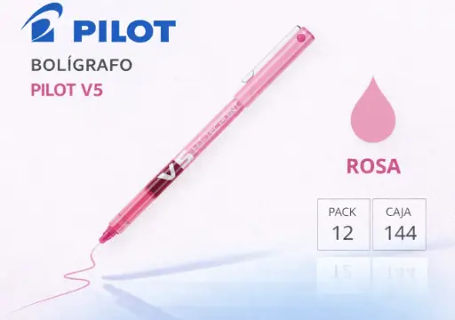 [080187] BOLÍGRAFO PILOT V5 ROSA 