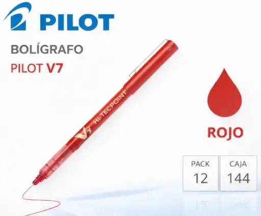 [080190] BOLÍGRAFO PILOT V7 ROJO 