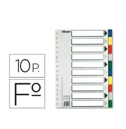 Separadores Folio 10 Posiciones Plastico