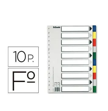 [826258] SEPARADORES FOLIO 10 POSICIONES PLASTICO ESSELTE