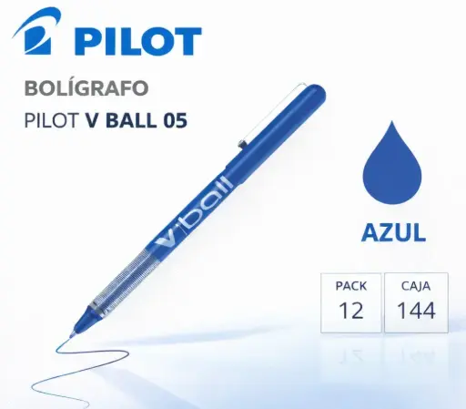 [080192] BOLÍGRAFO PILOT V-BALL 05 AZUL
