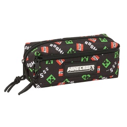 Portatodo Triple Pequeño Con Goma Elástica 22cm Minecraft