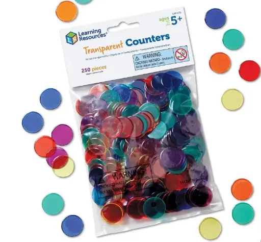 [73675] FICHAS DE CONTEO TRANSPARENTES 250UDS