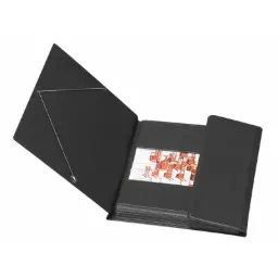 Carpeta Saro Gomas Tres Solapas Plastico 4º Color Negro